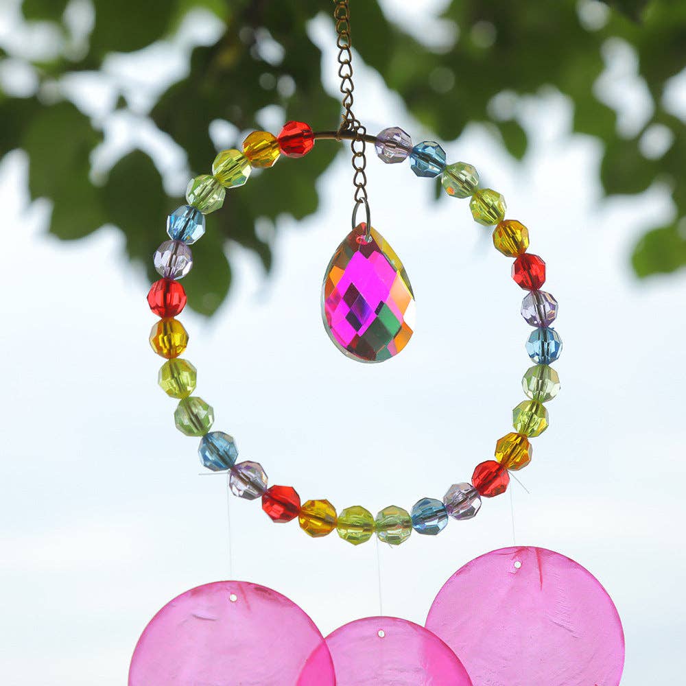 Colorful Beaded Shell Suncatcher Hangings