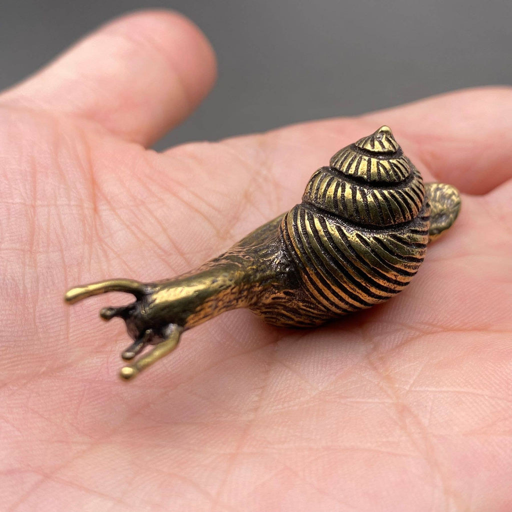 Solid Brass Snail Figurine