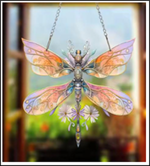 Suncatcher – Pastel Dragonfly Acrylic Panel 7.5x7.5