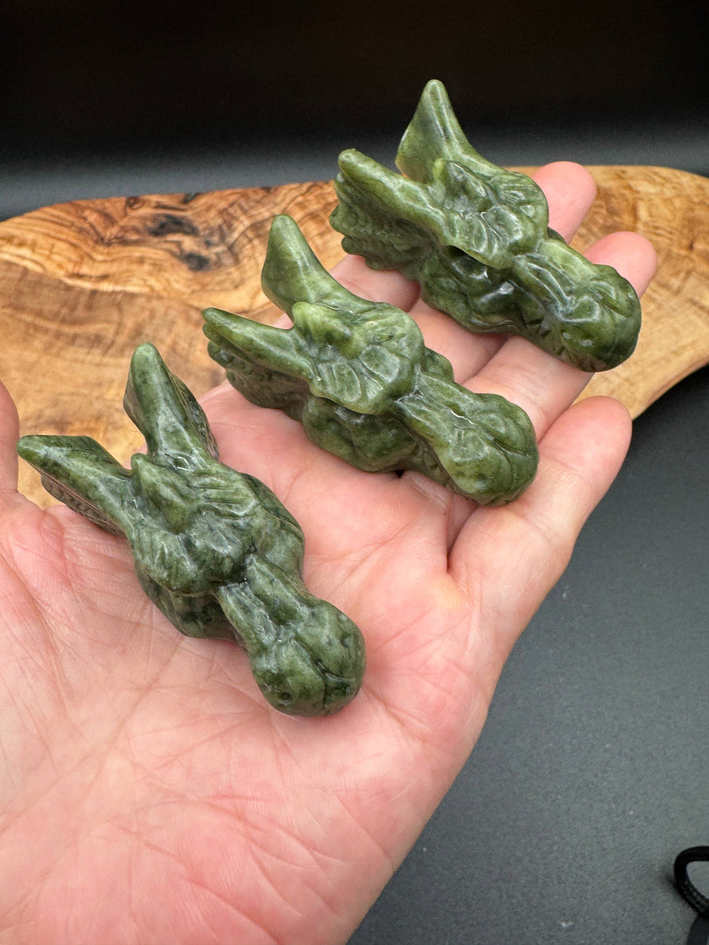 Serpentine Dragon Head Carving | 2.3" | Intuitively Chosen