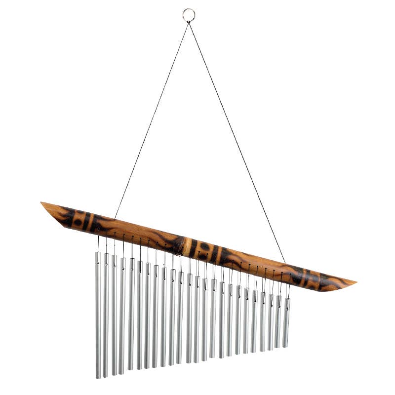 Bamboo & Metal Wind Chime 21"