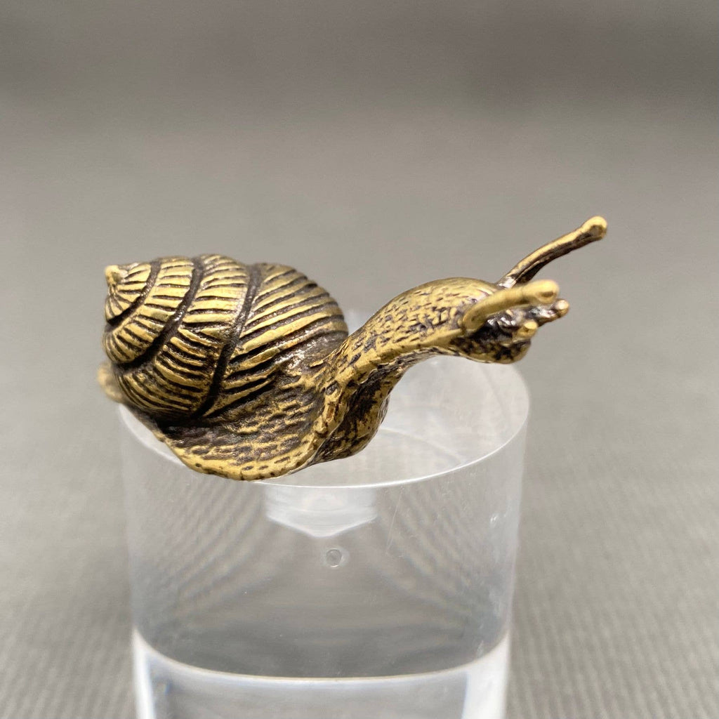Solid Brass Snail Figurine