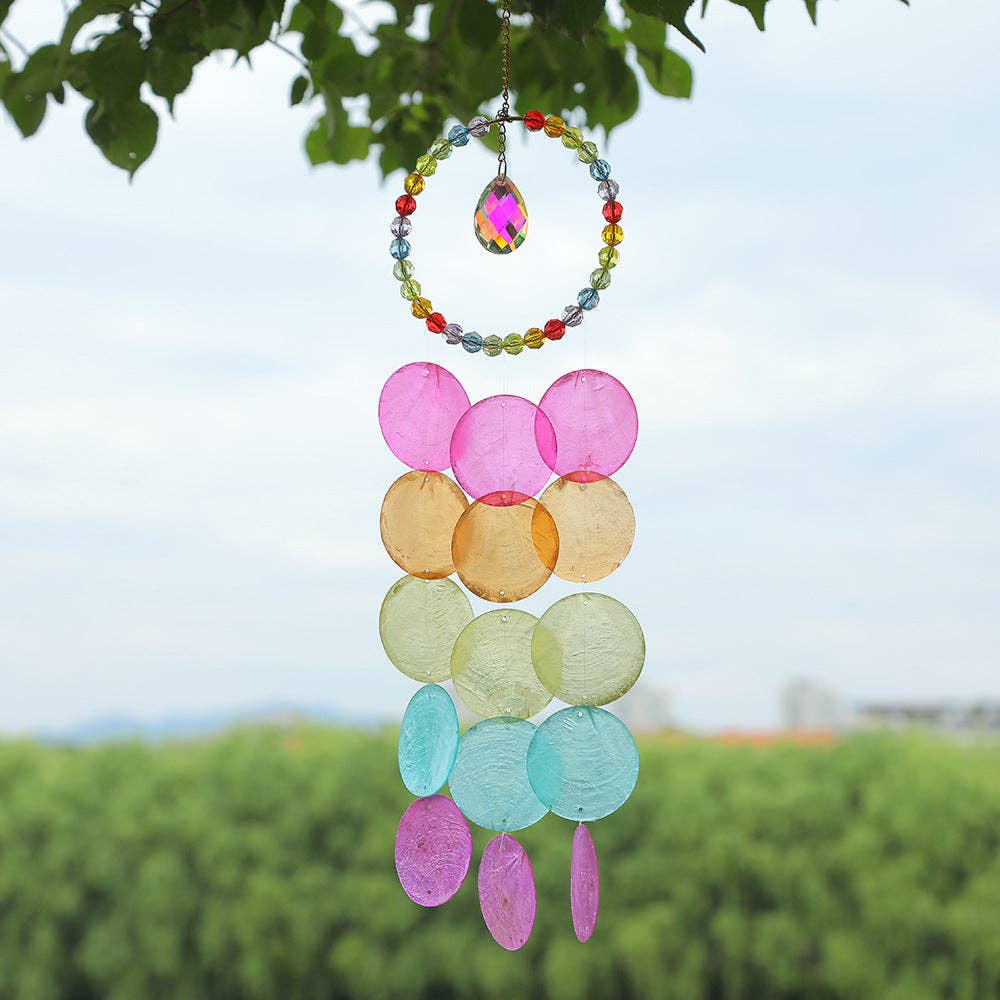 Colorful Beaded Shell Suncatcher Hangings