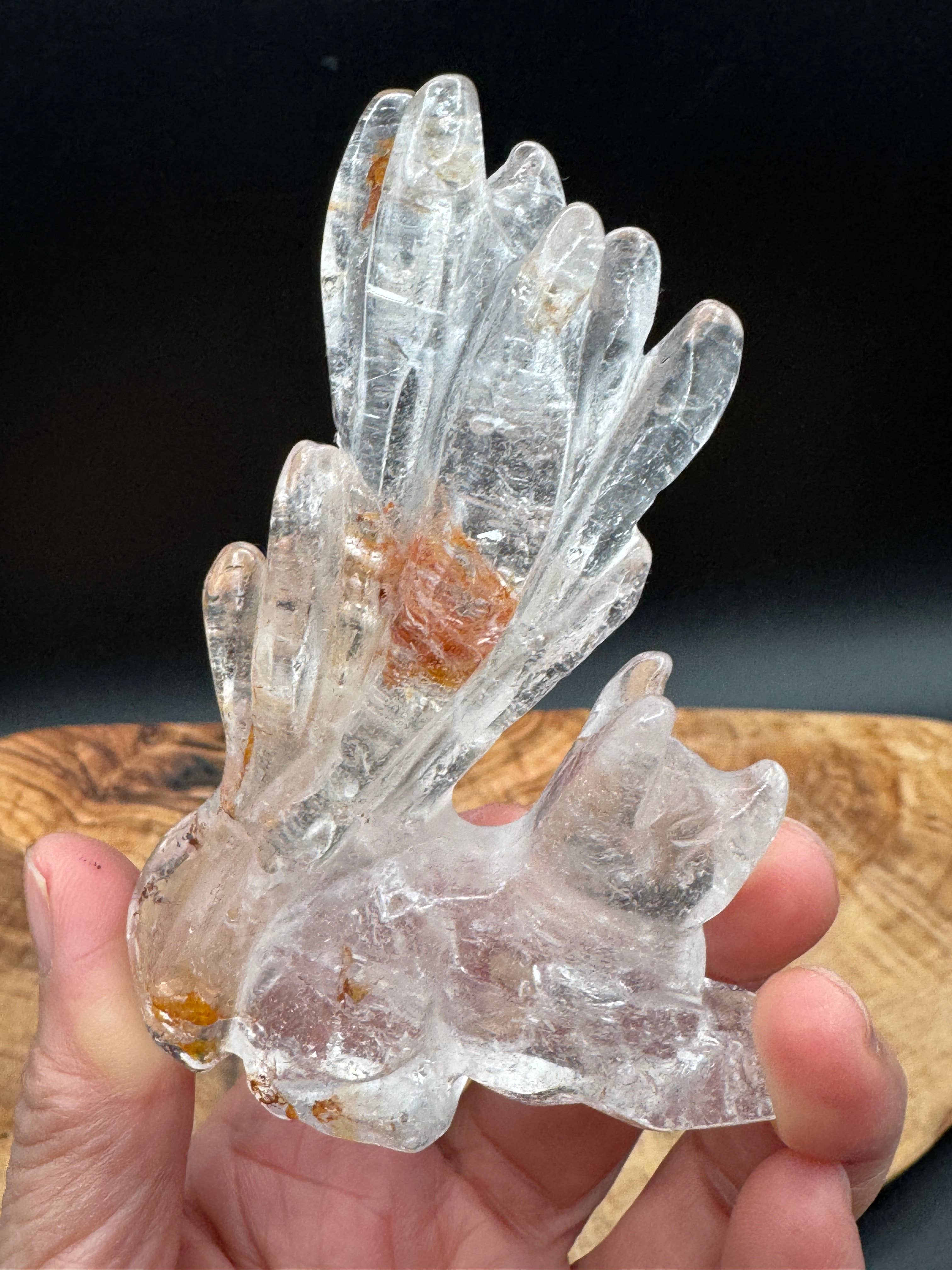 3.7" Hand Carved Golden Healer Quartz Nine-Tailed Fox | Gumiho Kitsune | Exact Piece