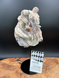 Moonstone Dragon Carving on Custom Display Stand  10 1/4"