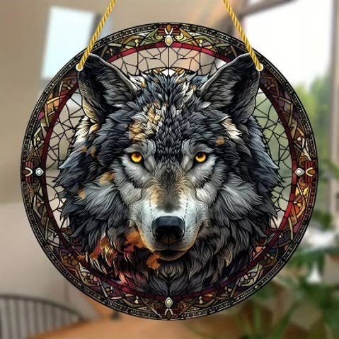 Acrylic Suncatcher - Wolf: 10"X10"