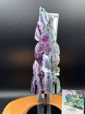 Rainbow Fluorite Eagle & Snake Carving