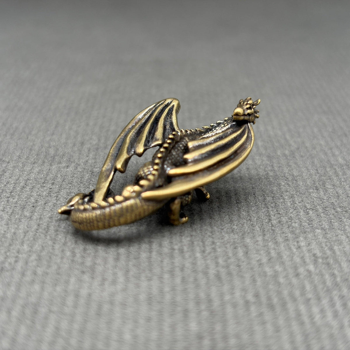 Brass flying pterodactyl miniature figurine