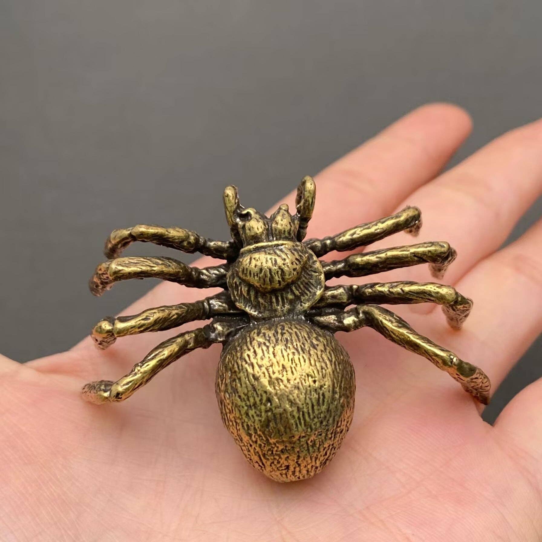 Solid Brass Spider Figurine