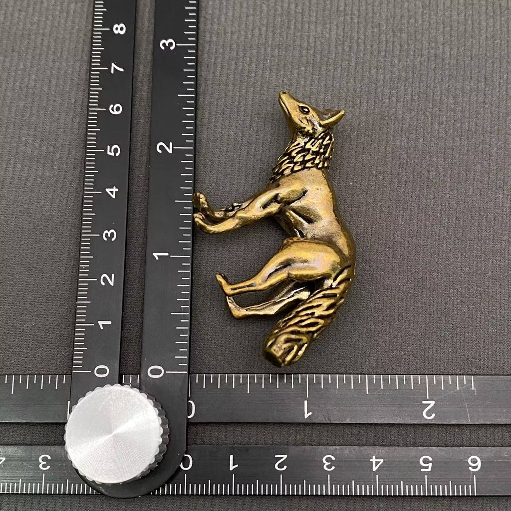 Solid Brass Standing Fox Figurine