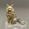 Miniature brass cat figurine