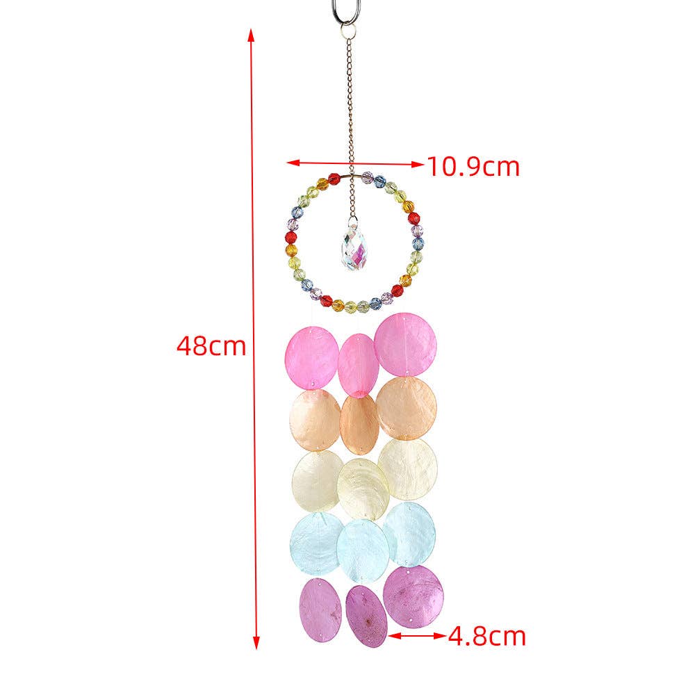 Colorful Beaded Shell Suncatcher Hangings