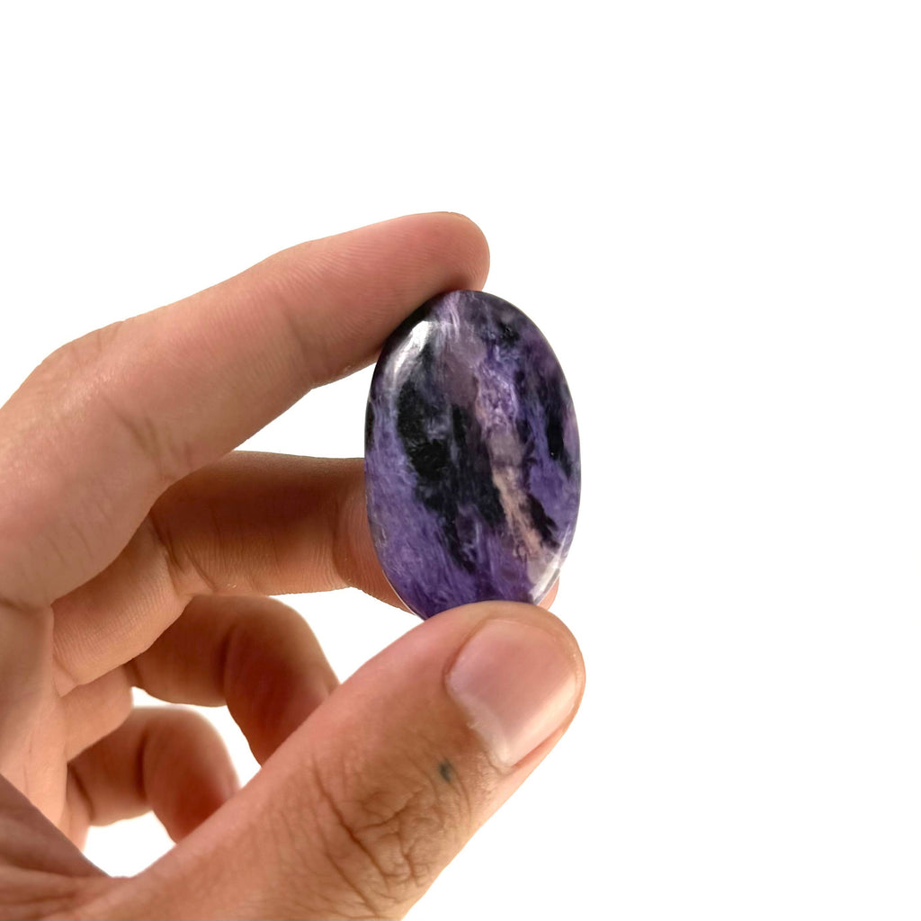 Charoite Mini Palm Stone | Purple Charoite Pocket Crystal