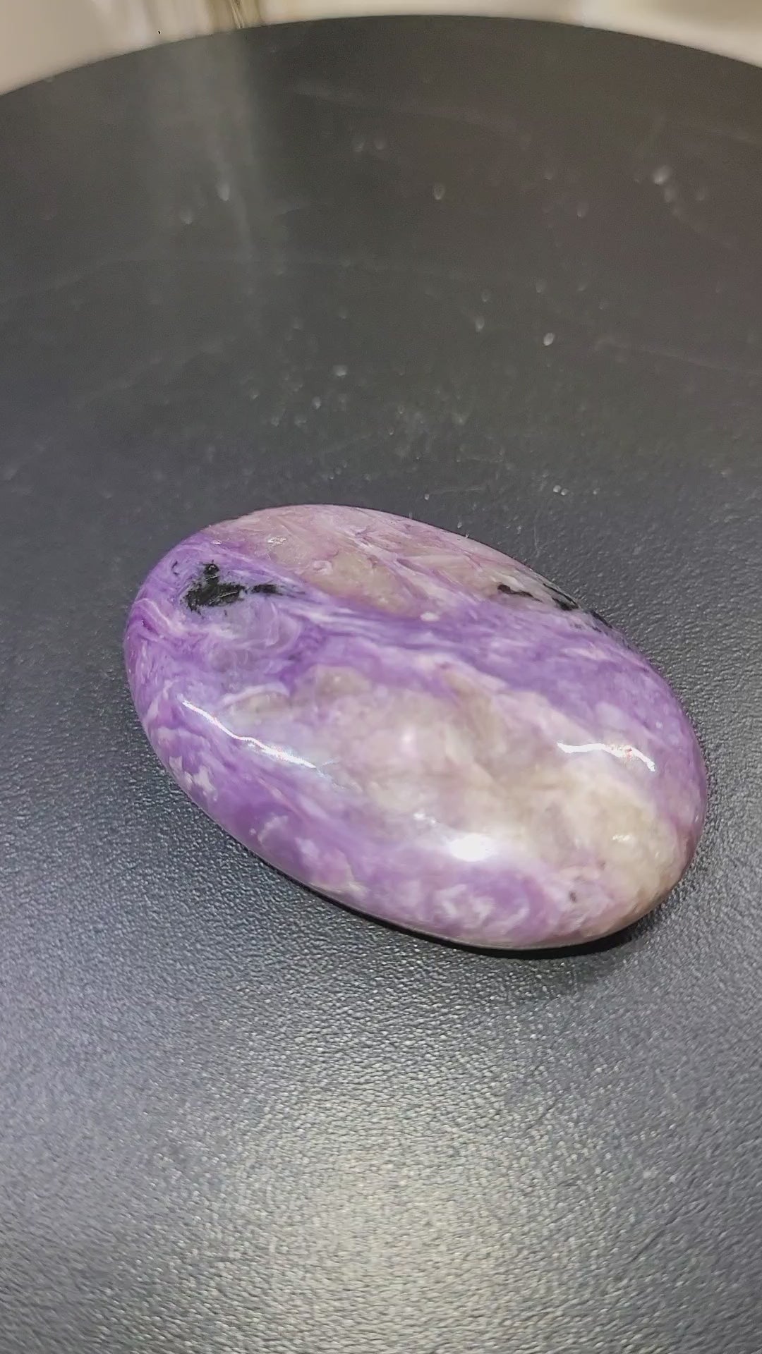 Charoite Mini Palm Stone | Polished Purple Charoite Pocket Crystal
