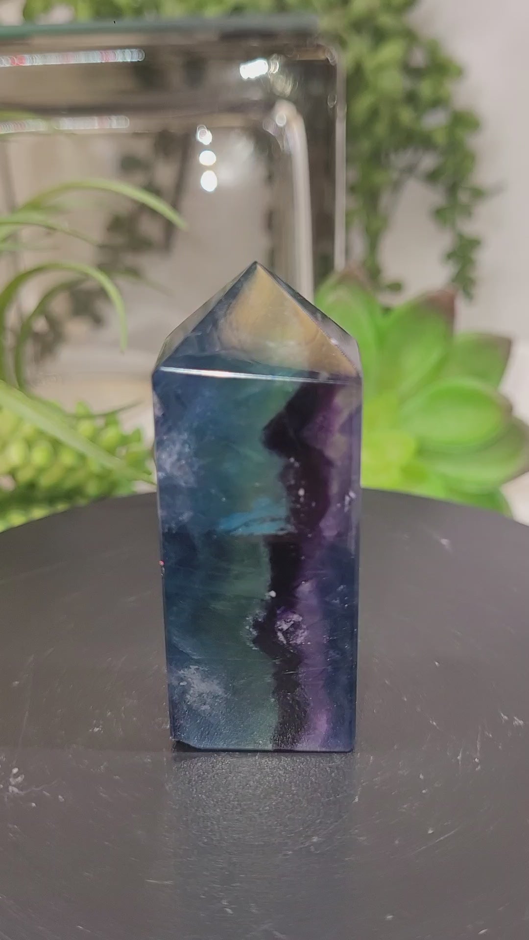 Rainbow Fluorite Tower | Purple, Blue & Green Fluorite Point | 63.4mm