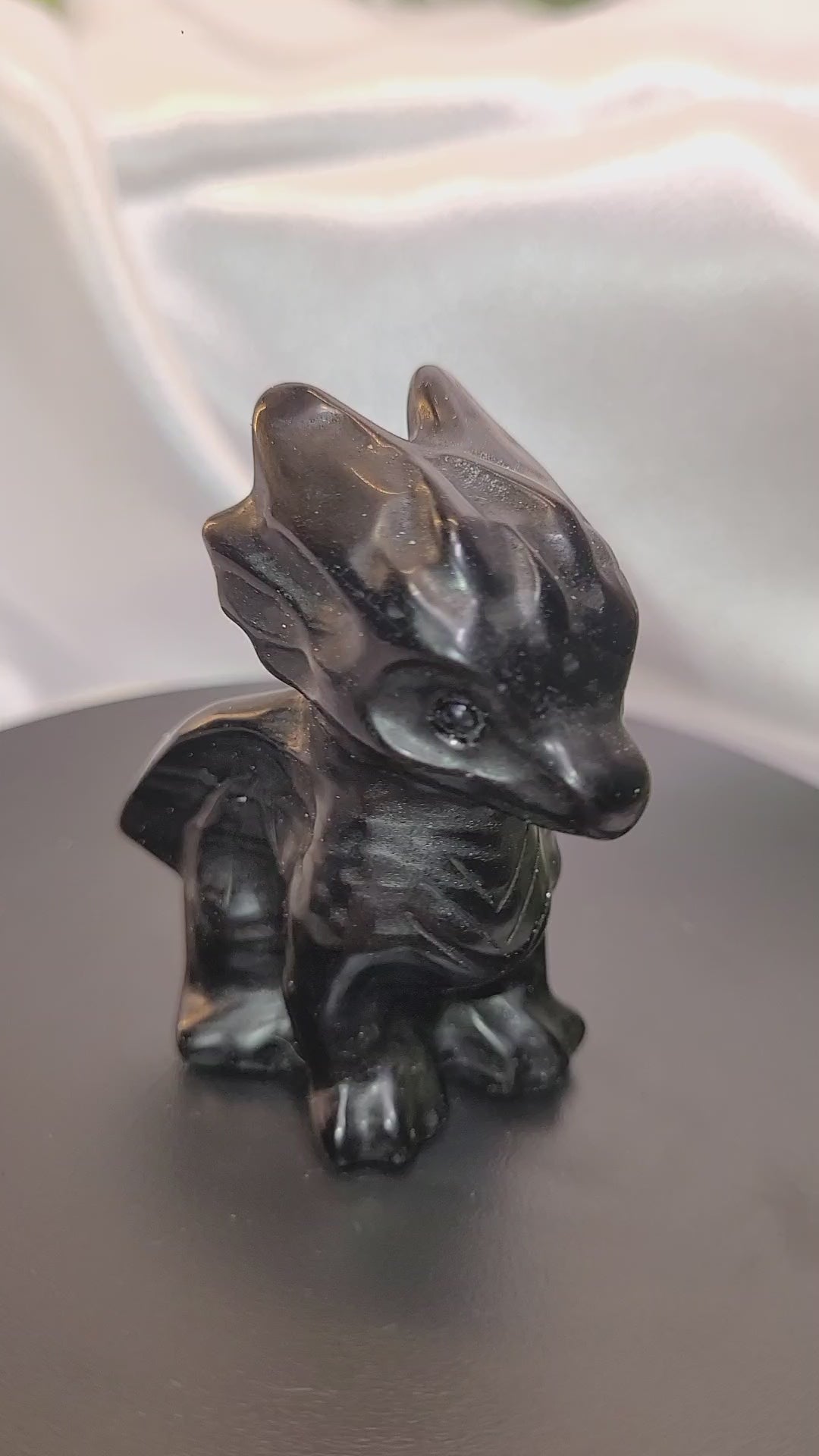 Obsidian Baby Dragon Carving