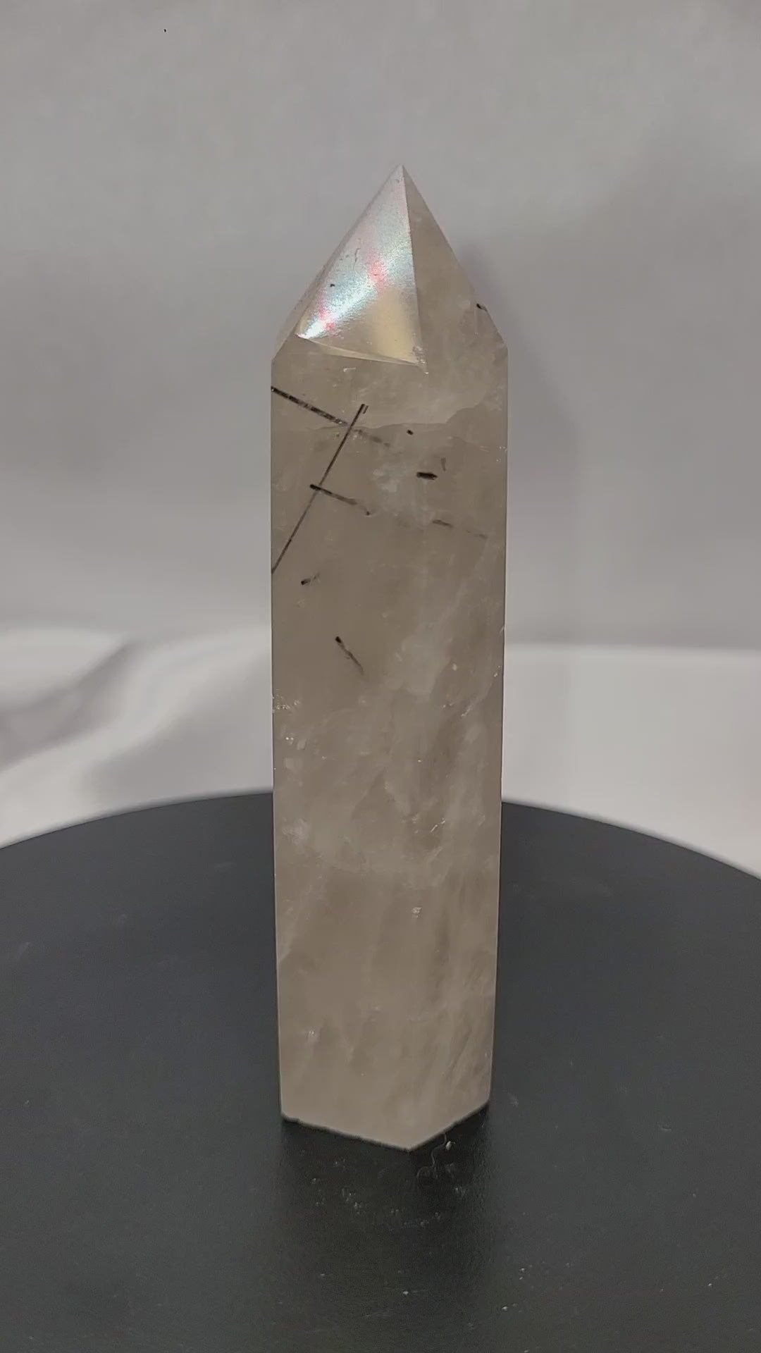 Tourmalinated Quartz Tower | Black Tourmaline in Quartz Point | 83 g | 92.7 mm