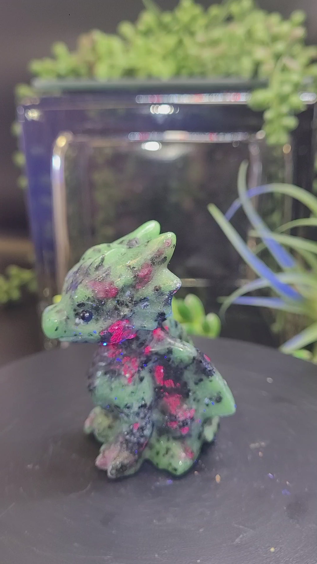 Ruby in Zoisite Baby Dragon Carving | UV Reactive Fantasy Crystal