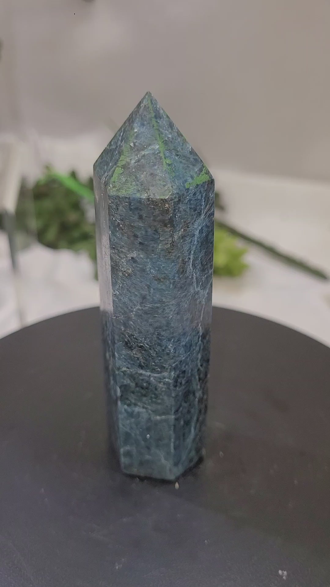 UV Reactive Ruby in Kyanite Tower | 88.7mm Natural Crystal Point | Fluorescent Ruby & Blue Kyanite Generator
