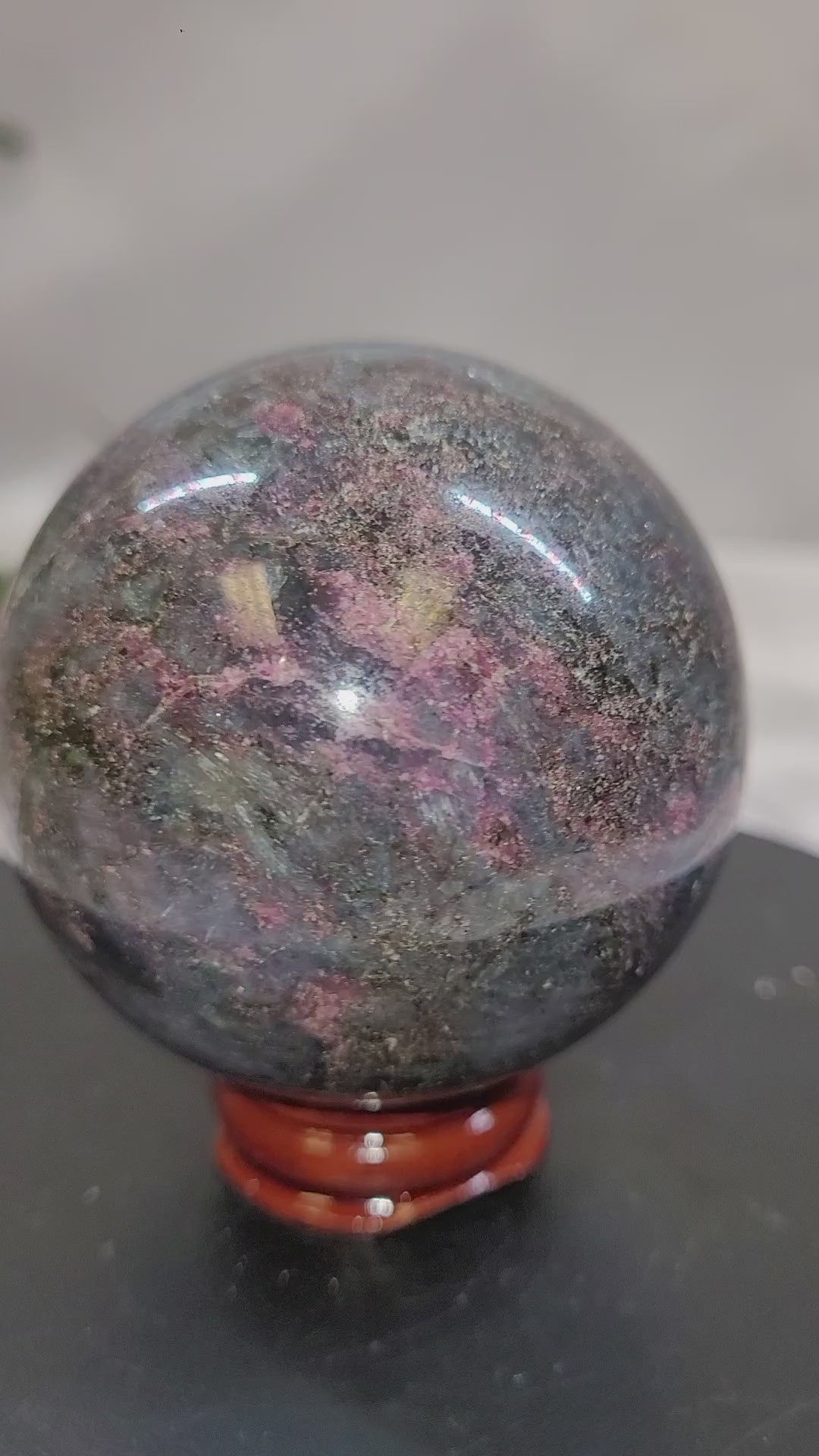 Ruby in Kyanite Sphere | 59.7mm Natural Crystal Sphere | Fluorescent Ruby Crystal Ball