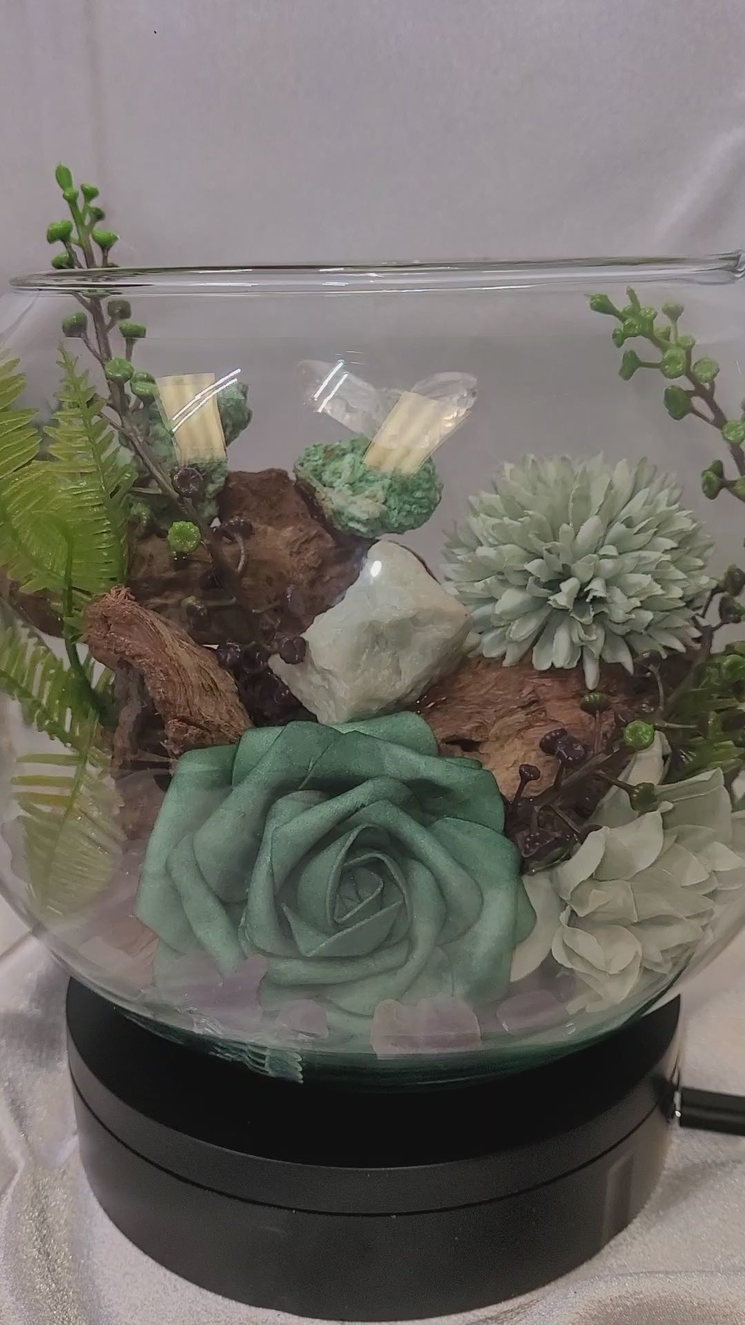 Whispering Grove Crystal Terrarium | Smithsonite, Aquamarine, Amazonite & Amethyst