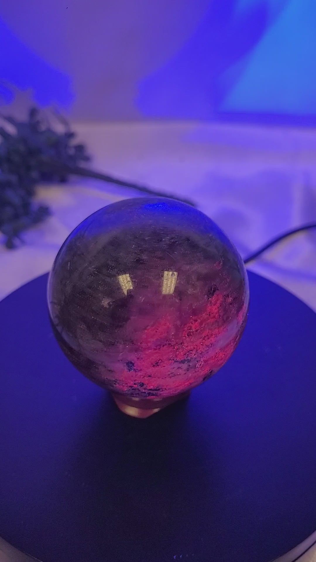 Ruby in Kyanite Sphere | 59.7mm Natural Crystal Sphere | Fluorescent Ruby Crystal Ball