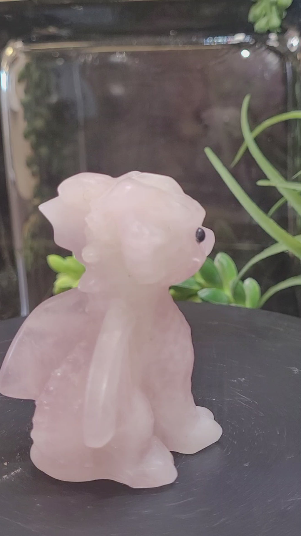 Rose Quartz Baby Dragon | Fantasy Crystal Carving