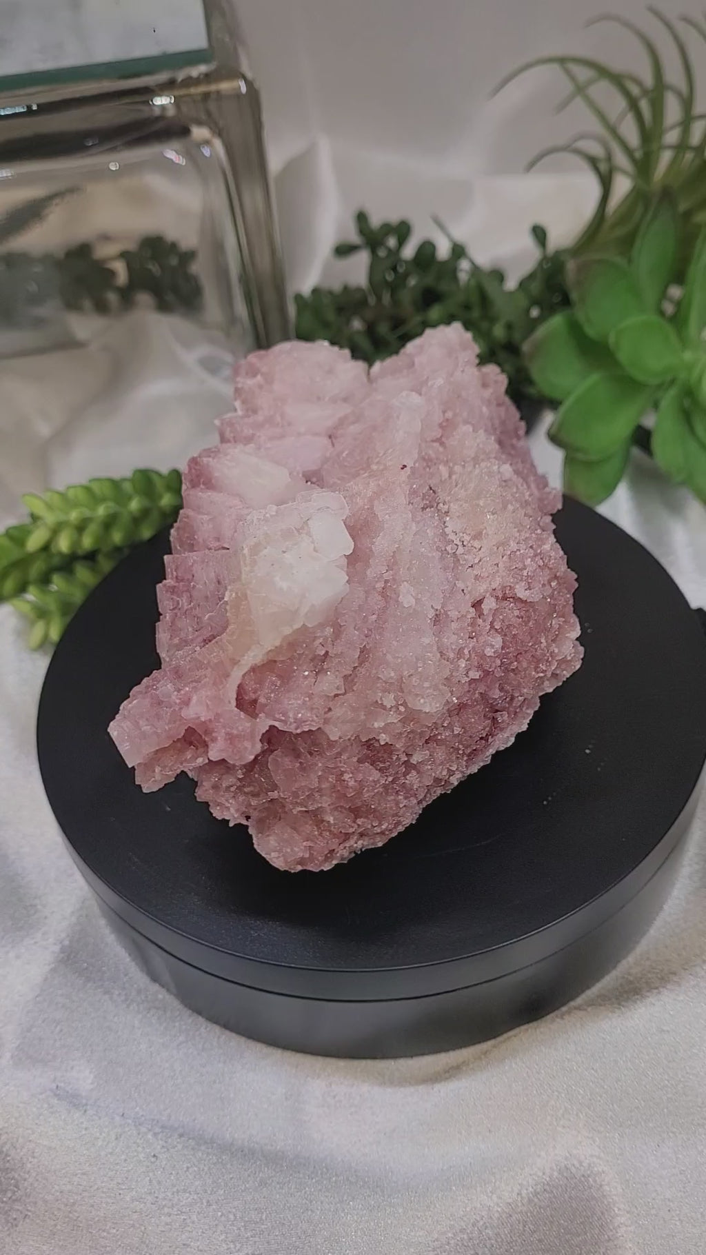 Pink Halite Crystal Specimen | Trona, California | Natural Pink Halite Cluster | 405g | 120.2mm
