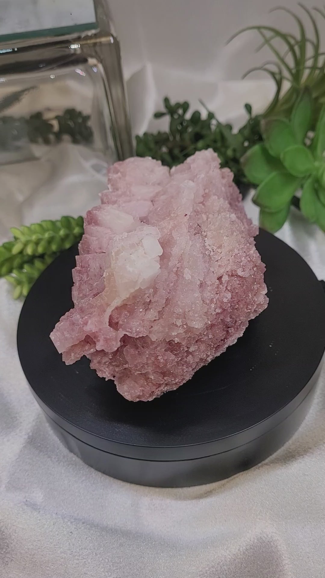 Pink Halite Crystal Specimen | Trona, California | Natural Pink Halite Cluster | 405g | 120.2mm