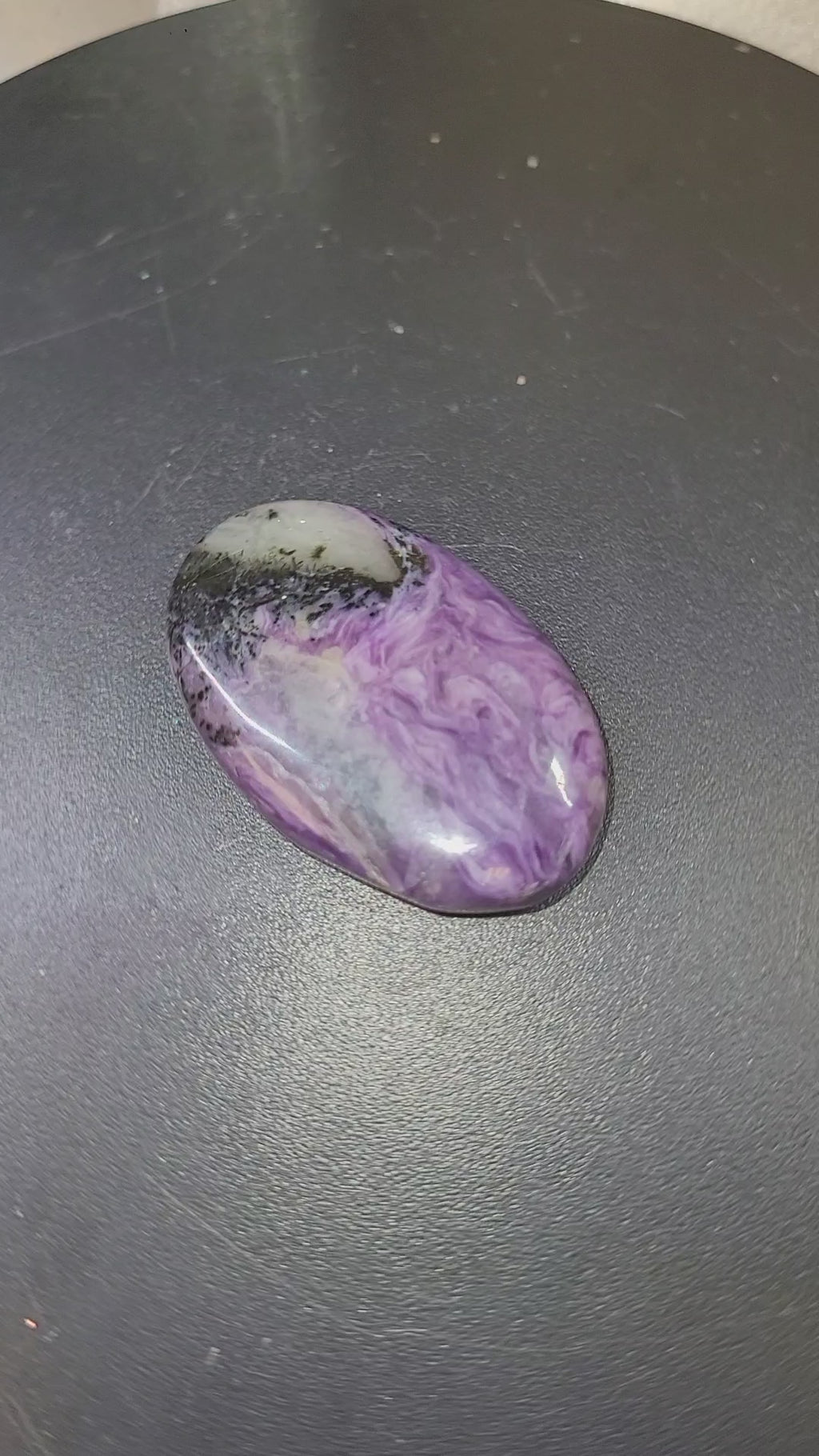 Charoite Mini Palm Stone | Polished Purple Charoite Pocket Stone