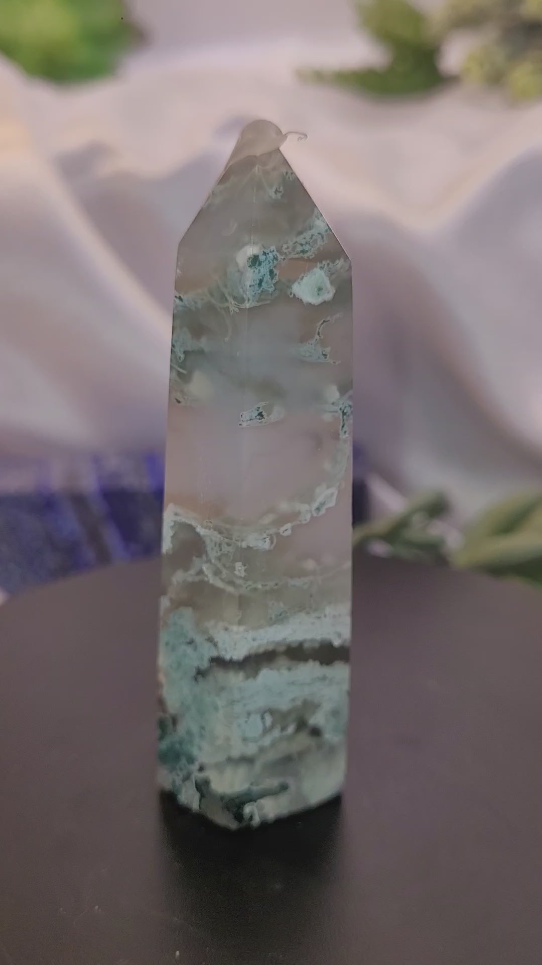 Moss Agate Dreamscape Tower
