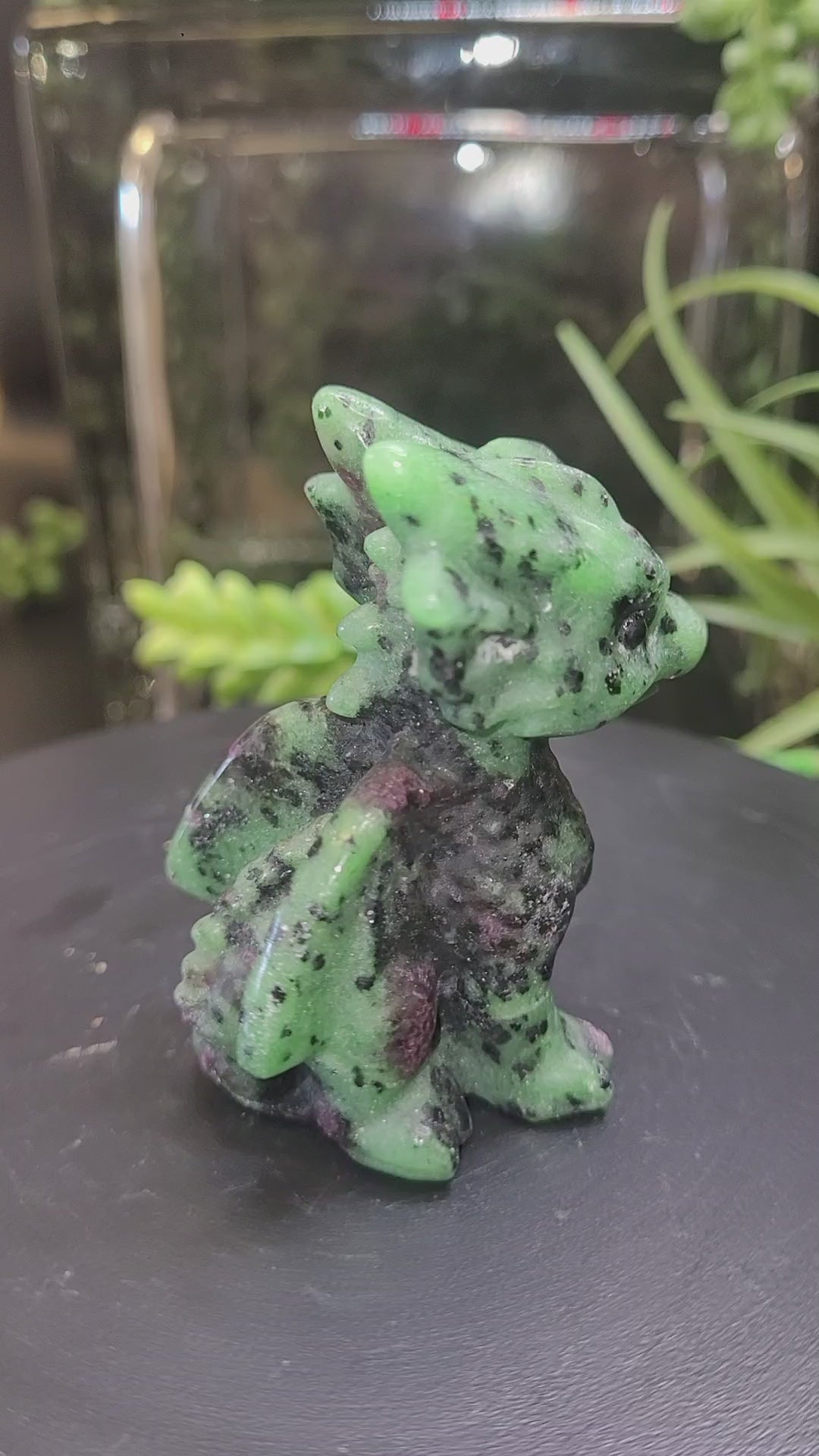 Ruby in Zoisite Baby Dragon Carving | UV Reactive Fantasy Crystal