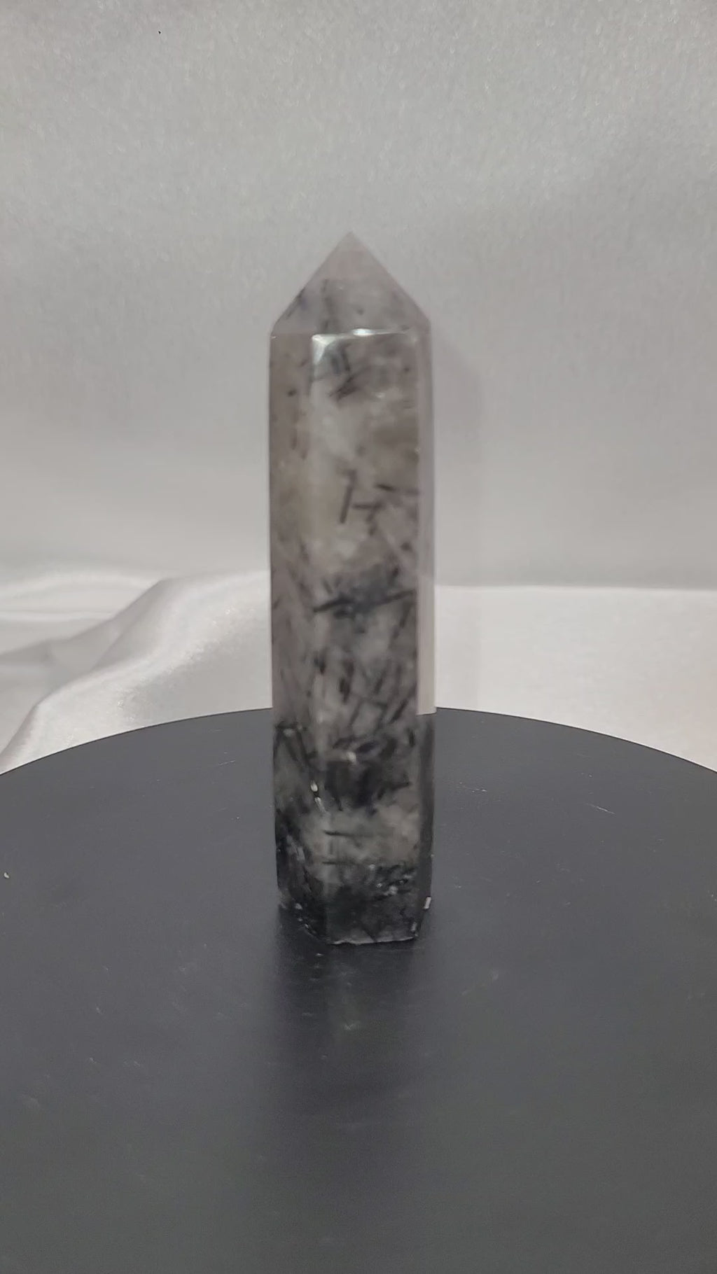 Tourmalinated Quartz Tower | Dense Black Tourmaline Inclusions | 55 g | 84 mm
