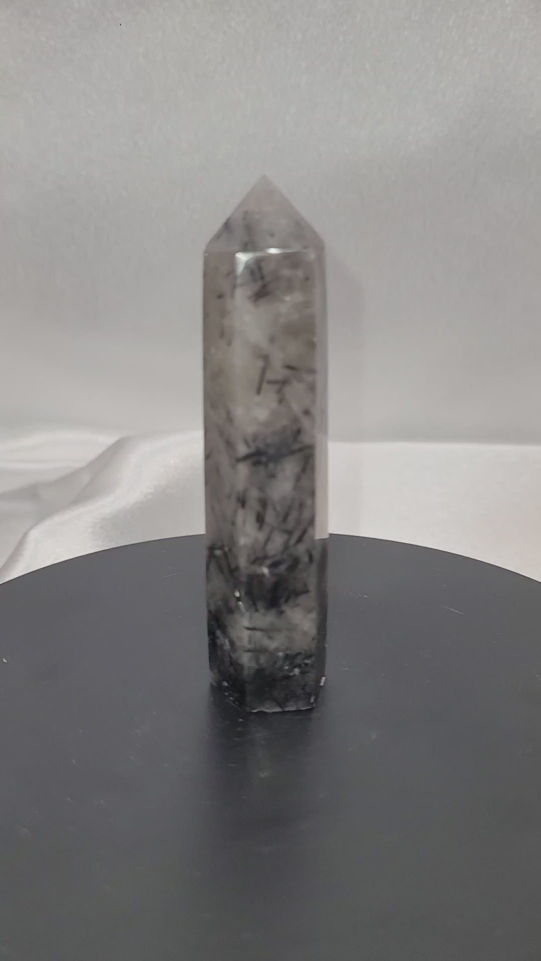 Tourmalinated Quartz Tower | Dense Black Tourmaline Inclusions | 55 g | 84 mm