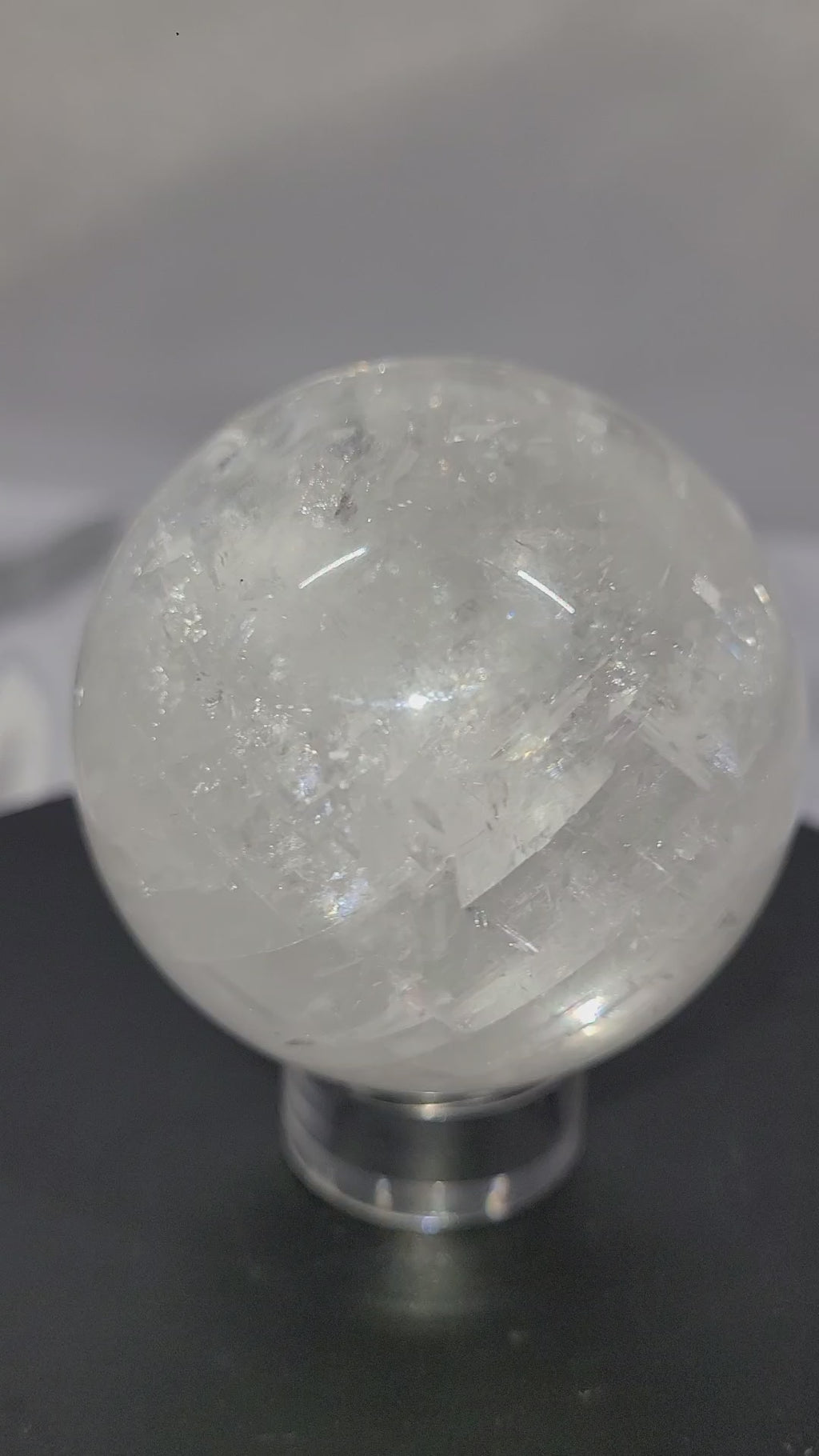 Optical Calcite Sphere | Rainbow Flash Iceland Spar Sphere | 56mm
