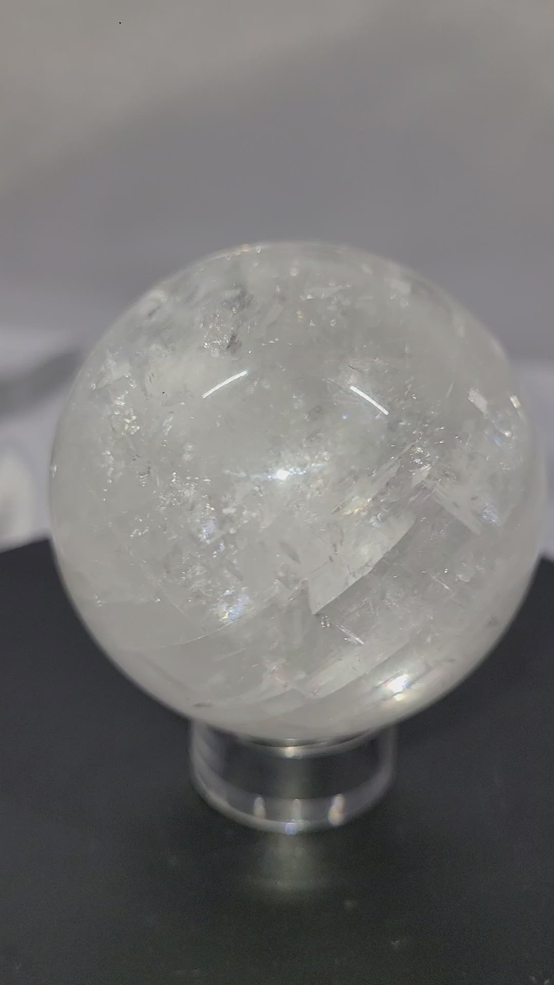 Optical Calcite Sphere | Rainbow Flash Iceland Spar Sphere | 56mm
