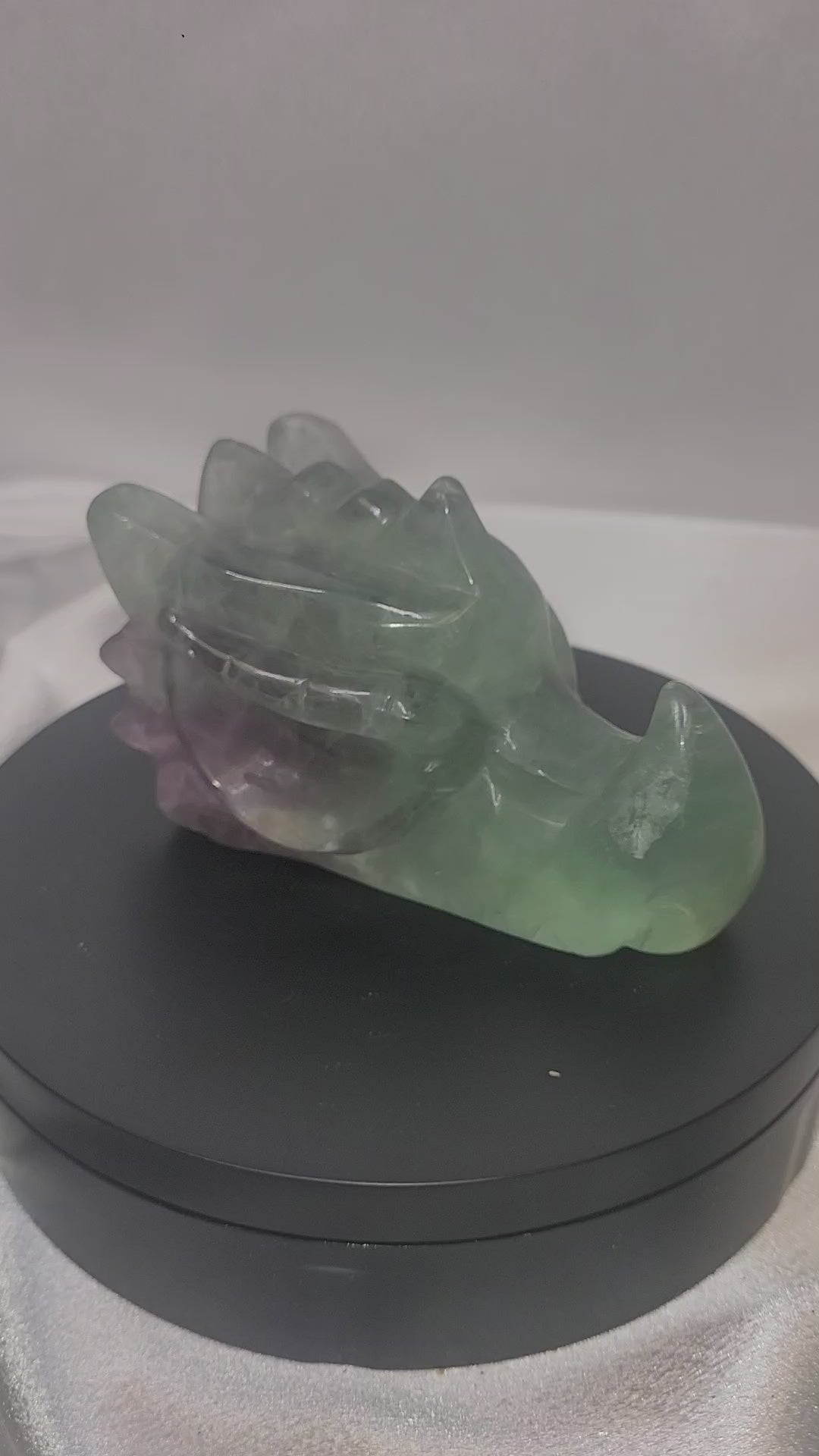 Rainbow Fluorite Dragon Head Carving | Green & Purple Fluorite Crystal Dragon | 400g