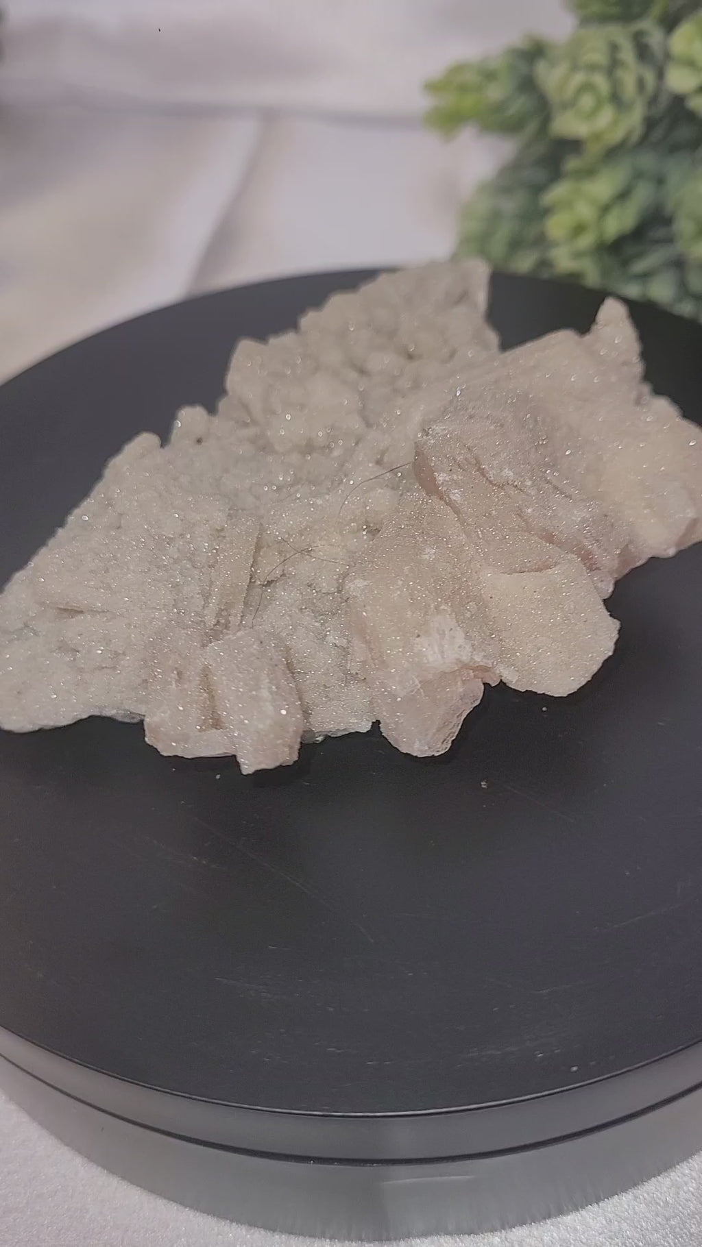 Peach Stilbite & Druzy Quartz Specimen