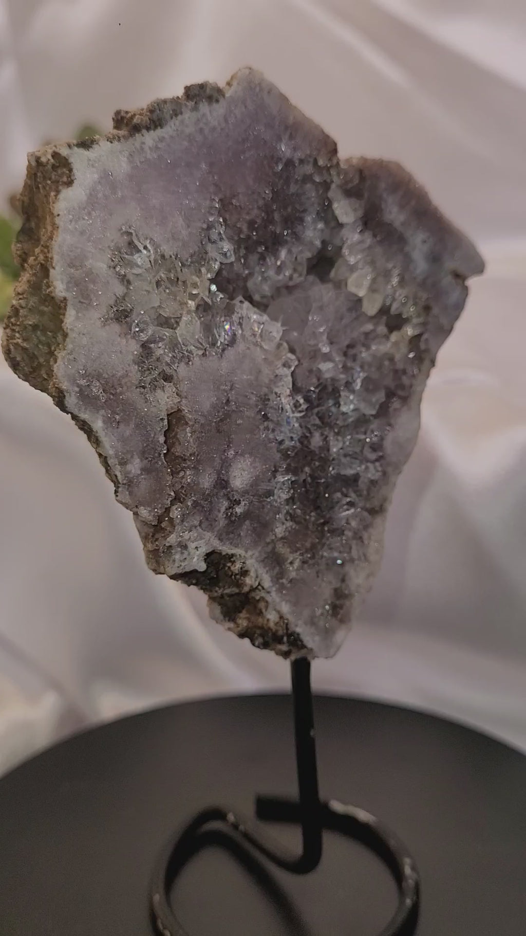 Amethyst Druzy Quartz Specimen on Stand