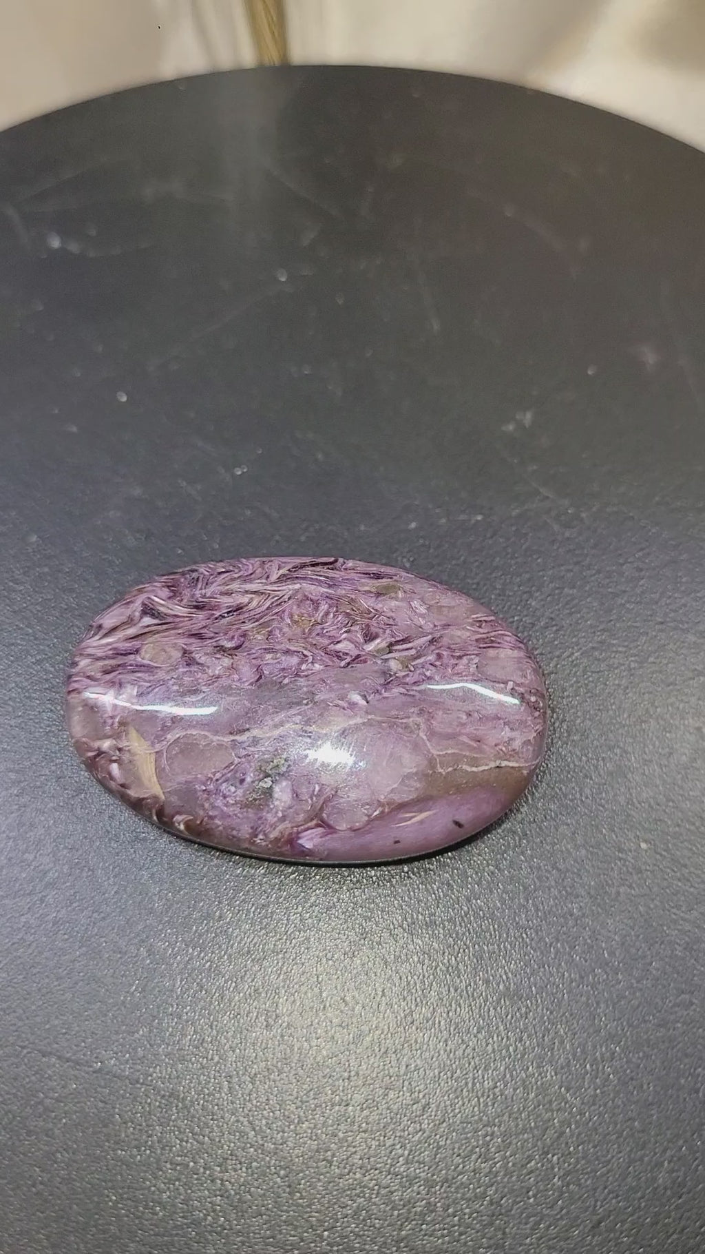 Charoite Mini Palm Stone | Silky Purple Charoite Pocket Crystal